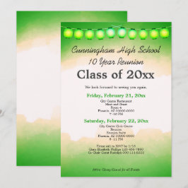 Convite Modelo de Reunião de Classe de Aquarela Verde