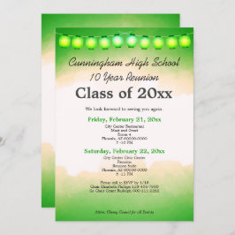 Convite Modelo de Reunião de Classe de Aquarela Verde