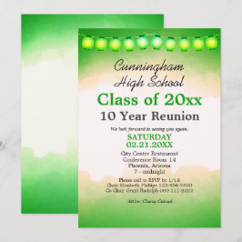 Convite Modelo de Reunião de Classe de Aquarela Verde