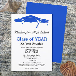 Convite Modelo de Reunião de Classe de Bonés de formatura 