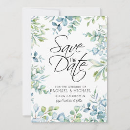 Convite Modelo de Salvar Data em Aquarela Verde