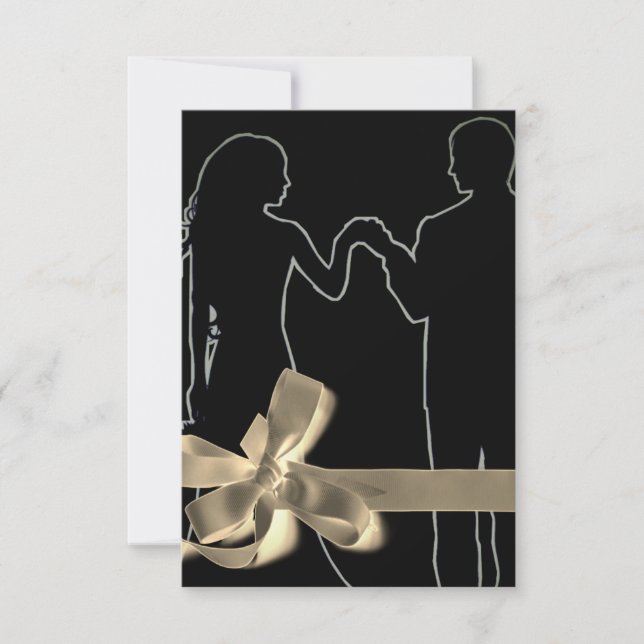 Convite Modelo de silhueta de noiva e noivo preto alta def (Frente)