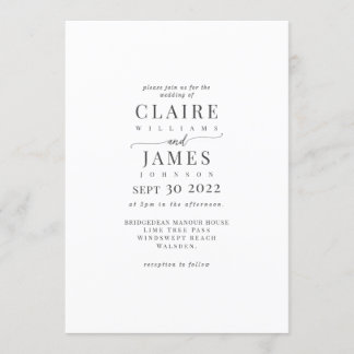 Convite Modelo de Texto Elegante Clássico