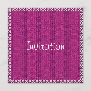 Convite Modelo de Texto - Stitch do Stockinette Knit Fuchs