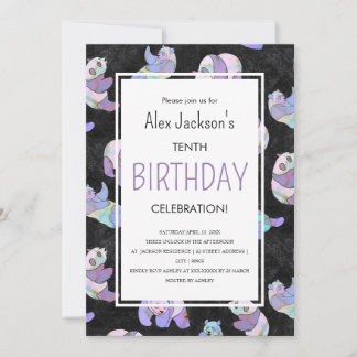 Convite Modelo de Urso Panda Colorido em Aquarela Fofo