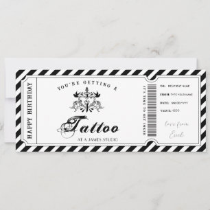 Convite Modelo de Vale-Presente de Tatuagem Personalizado