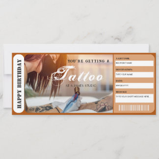 Convite Modelo de Vale-Presente de Tatuagem Pessoal
