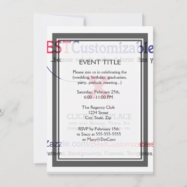 Convite Modelo de Vazio rápido e fácil (Frente)