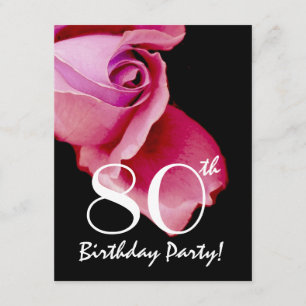 Convite modelo do aniversário do 80 roxo e rosa Y321 do