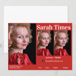 Convite Modelo do ator & dos comp(s) do Headshot do modelo