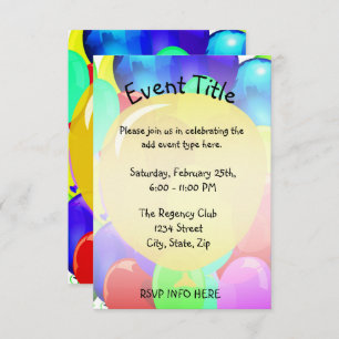 Convite Modelo do balão