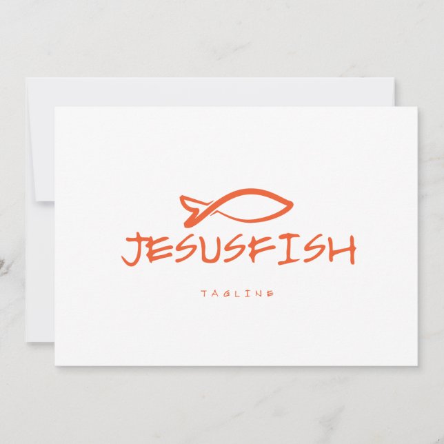 Convite Modelo do logotipo Jesus FISH (Frente)