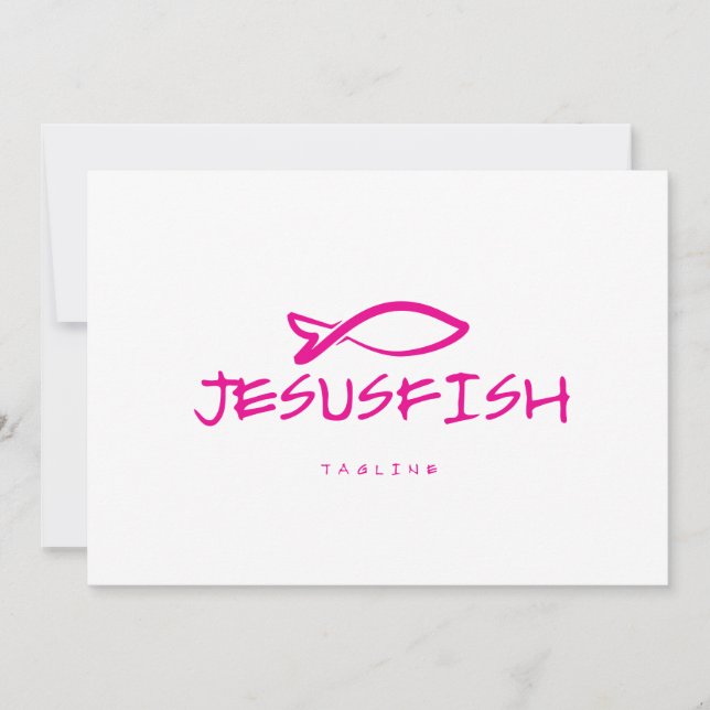 Convite Modelo do logotipo Jesus FISH (Frente)