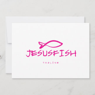 Convite Modelo do logotipo Jesus FISH