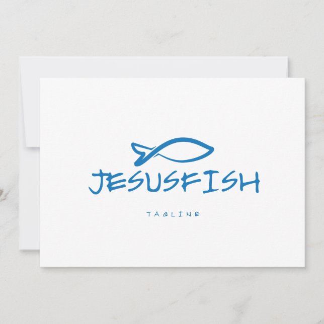 Convite Modelo do logotipo Jesus FISH (Frente)