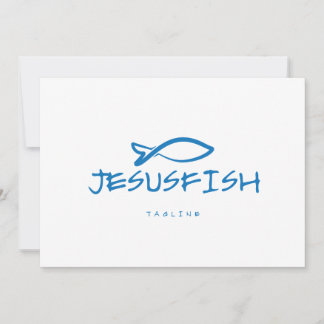 Convite Modelo do logotipo Jesus FISH