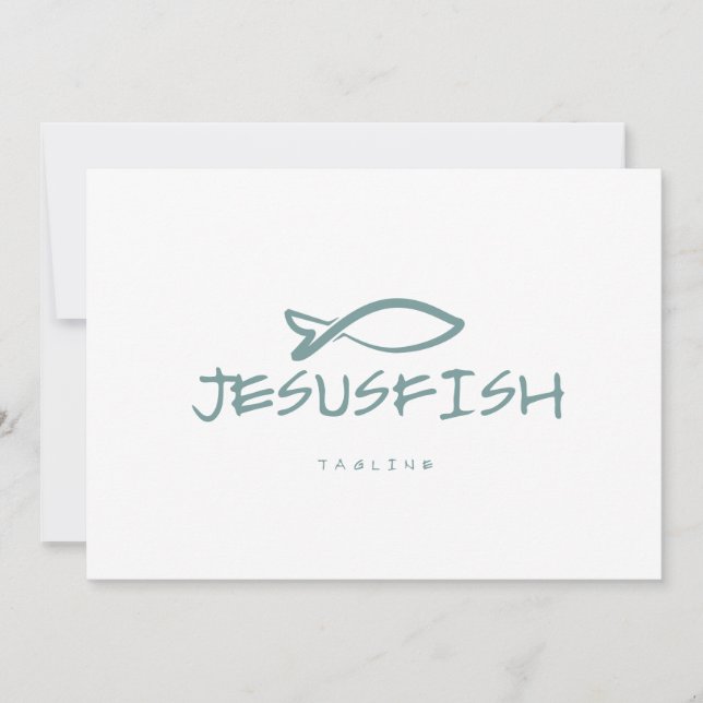 Convite Modelo do logotipo Jesus FISH (Frente)