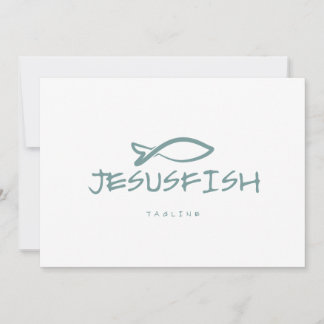Convite Modelo do logotipo Jesus FISH