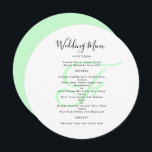 Convite Modelo do Menu Casamento Monograma Redondo<br><div class="desc">Modelo de cardápio redondo ou quadrado com monograma inicial em cor verde-menta. Os cartões brancos têm um script preto para o título e o texto impresso para a lista de menus. Use espaços e letras maiúsculas para seções ou altere o texto conforme necessário. O monograma do casamento do casal será...</div>