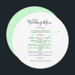 Convite Modelo do Menu Casamento Monograma Redondo<br><div class="desc">Modelo de cardápio redondo ou quadrado com monograma inicial em cor verde-menta. Os cartões brancos têm um script preto para o título e o texto impresso para a lista de menus. Use espaços e letras maiúsculas para seções ou altere o texto conforme necessário. O monograma do casamento do casal será...</div>