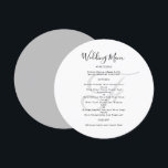 Convite Modelo do Menu Casamento Monograma Redondo<br><div class="desc">Tema redondo, ou quadrado, neutro, modelo de cardápio de casamento com monograma inicial em cinza. Os cartões brancos têm um script preto para o título e o texto impresso para a lista de menus. Use espaços e letras maiúsculas para seções ou altere o texto conforme necessário. O monograma do casamento...</div>