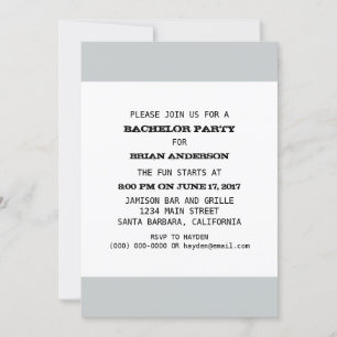 Convite Modelo do partido de solteiro