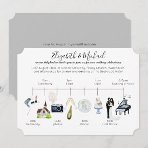 Convite Modelo do Programa de Ícone de Linha do Tempo de 