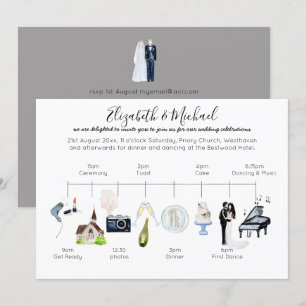 Convite Modelo do Programa de Ícone de Linha do Tempo de 