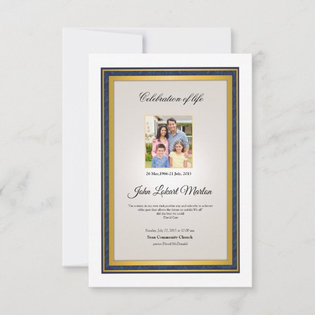 Convite Modelo do Programa Funeral Imprimível (Frente)