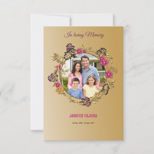 Convite Modelo do Programa Funeral Memorial (Frente)