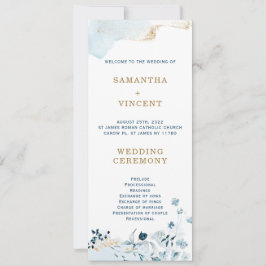 Convite Modelo do Programa Personalizado Azul e Dourado