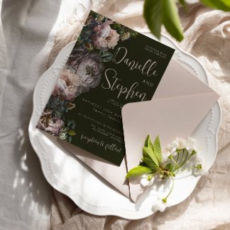 Convite Modelo Escuro E Moótico, Floral