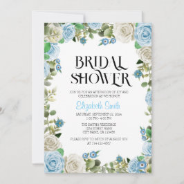 Convite Modelo Floral Azul