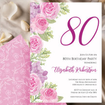 Modelo Floral de Rosas Rosadas para 80º Aniversári