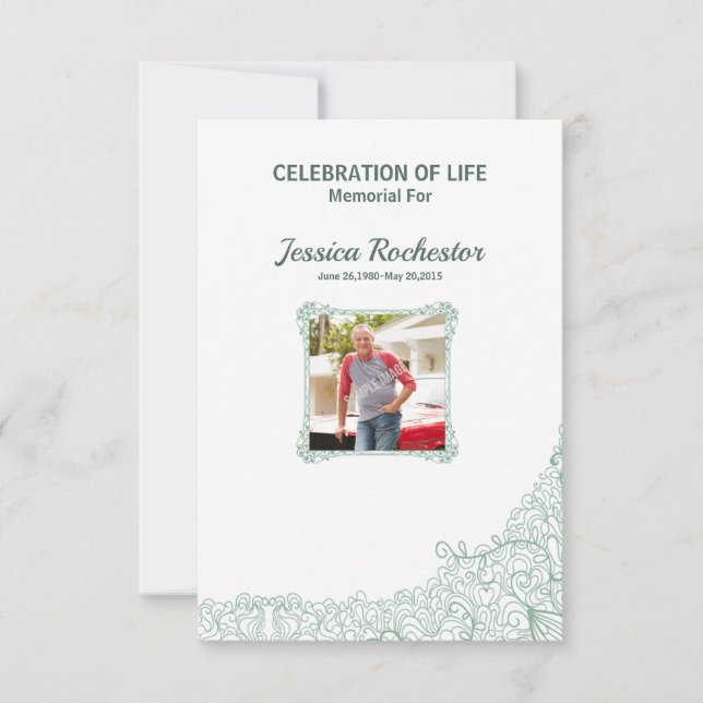 Convite Modelo fúnebre memorável do programa (Frente)