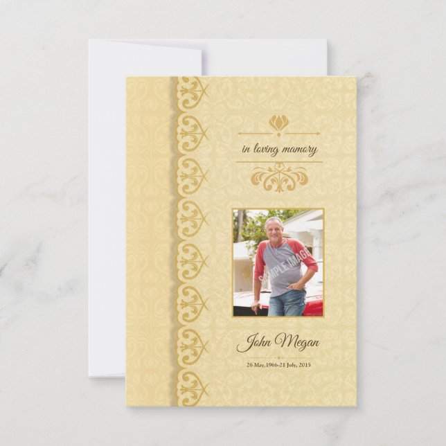 Convite Modelo fúnebre memorável do programa (Frente)