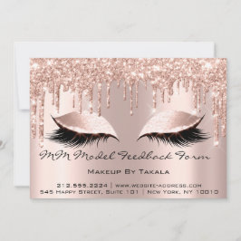 Convite Modelo MM Feedback Formulário Makeup Rosa Esthetic