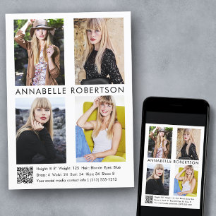 Convite Modelo Moderno Ator 4 Fotografias QR Code Comp Car