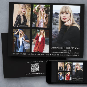 Convite Modelo Moderno Ator QR Code Back 5 Fotografias Com