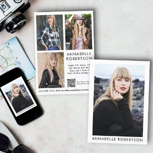 Convite Modelo Moderno Ator QR Código 4 Fotografia Comp