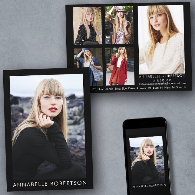 Convite Modelo moderno e placa de vídeo do Ator 6 Fotograf (Customize to change background color, text size or text style. Available for prints and download.)