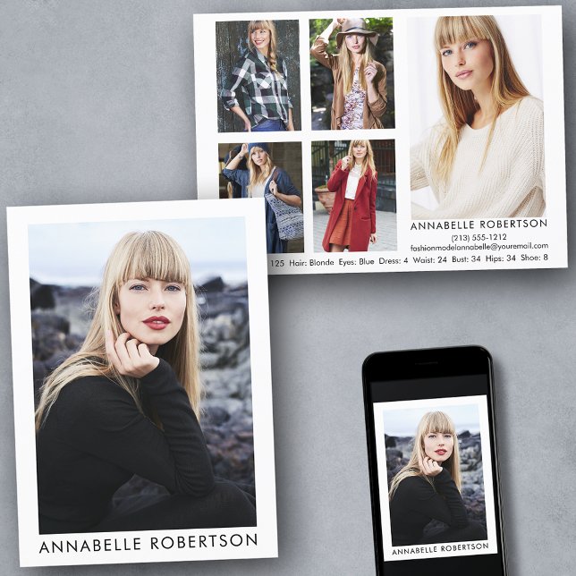 Convite Modelo moderno e placa fotográfica comp do ator 6 (Customize to change background color, text size or text style. Available for prints and download.)