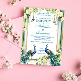 Convite Modelo noivado de Peacock e Jasmine