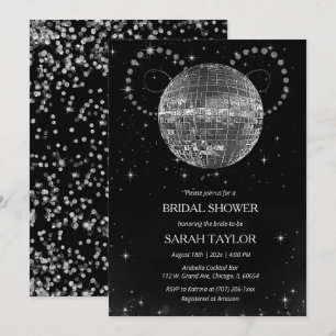 Convite Modelo Prata de Chá de Panela Retro Disco