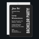 Convite Modelo Preto de FESTA DE SOLTEIRO Moderno M9<br><div class="desc">Modelo Moderno de CONVITE DE DESPEDIDA DE SOLTEIRO M9. Hora de celebrar!</div>