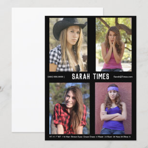 Convite Modelo Preto para a placa comp do ator modelo de 4