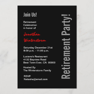 Convite Modelo vermelho branco do preto moderno do PARTIDO