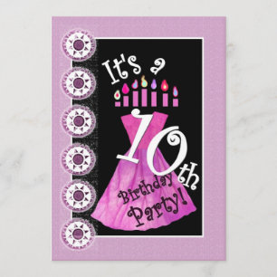 Convite Modelo W1174 do vestido do ROSA da festa de