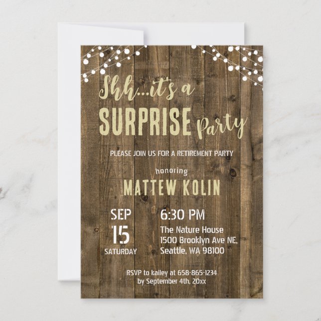 Convite Modelos de impressão on-line com placa de aposenta (Frente)