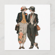 Modelos de moda queer vintage 2 - folha de decoupa